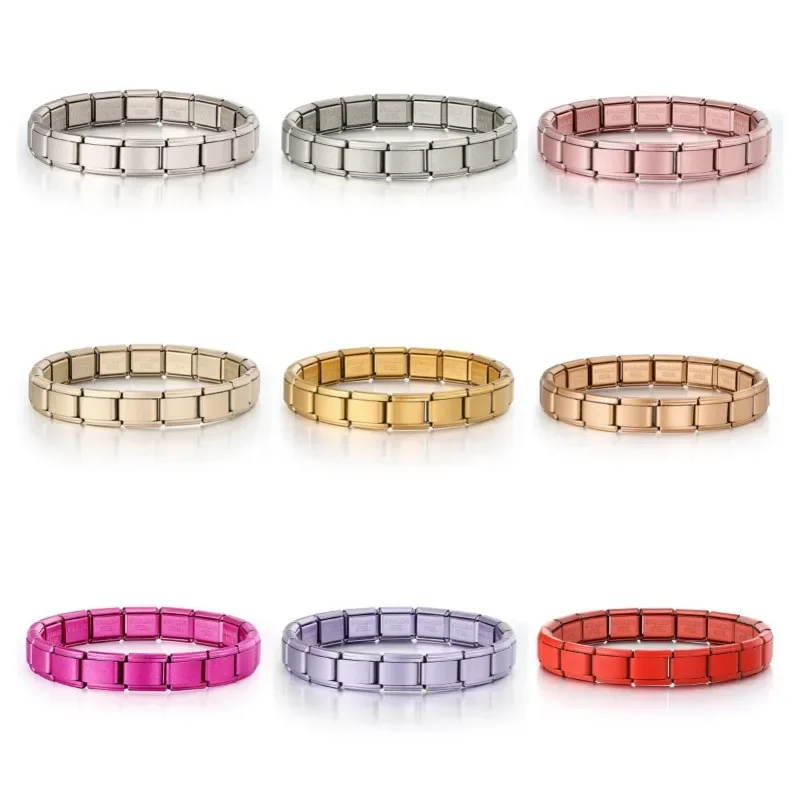 2025 New Men and Women Starry Colors 18 Pieces Italian Charm Fit 9mm Stainless Steel Modular Bracelet Wholesale Jewelry - Image 6