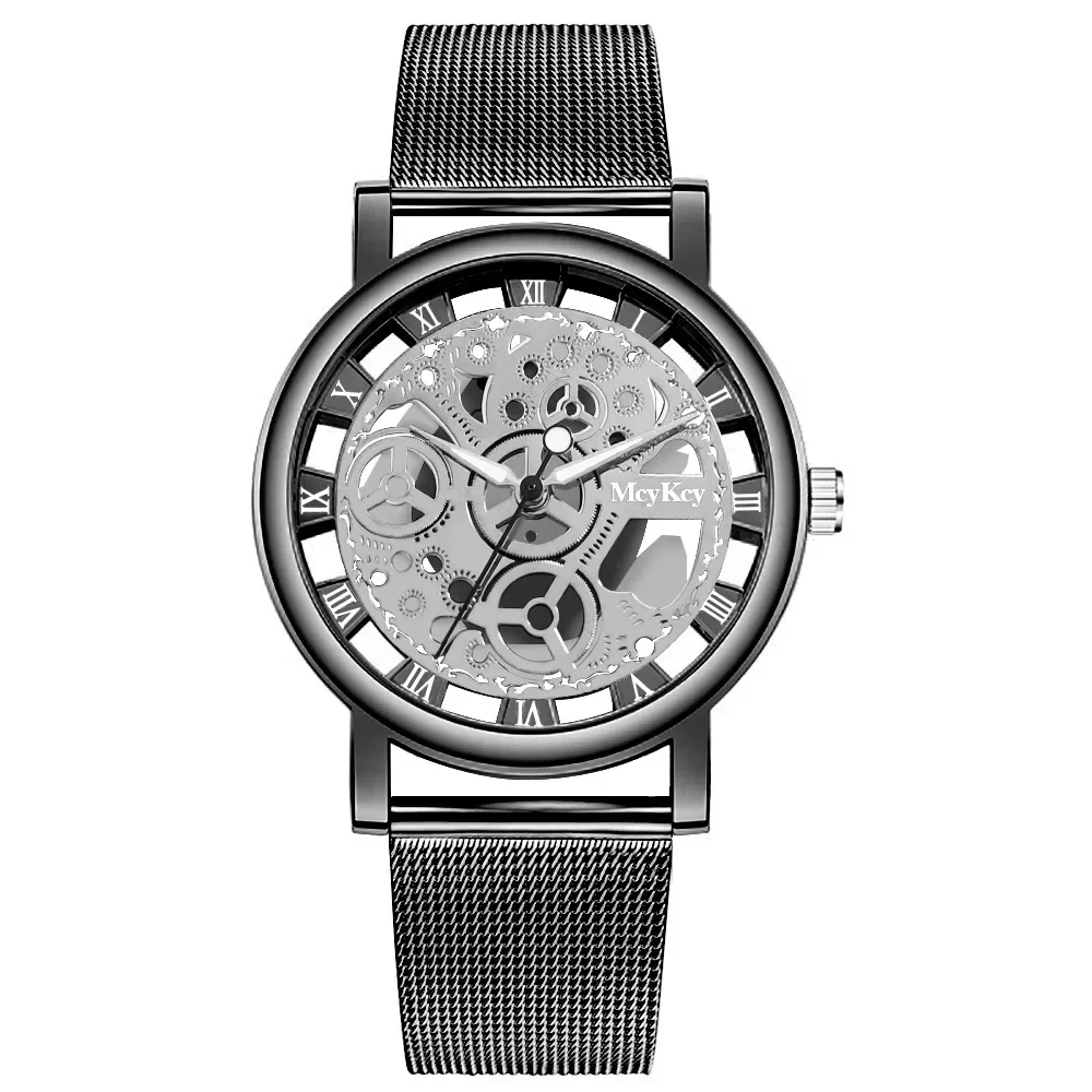 Fashion Top Women Hollow Skeleton Faux Mechanical Watch Ladies Metal Mesh Quartz Wrist Watches For Female Relogio Feminino - Image 5