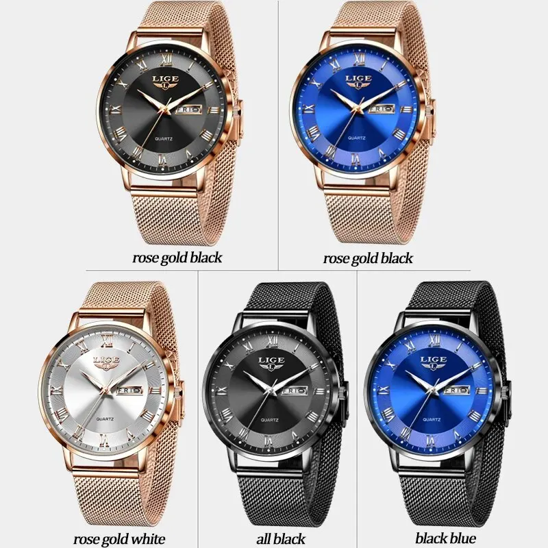 LIGE 2024 New Watch Women Luxury Watches Ladies Creative Steel Women's Bracelet Watches Female Waterproof Clock Relogio Feminino - Image 6