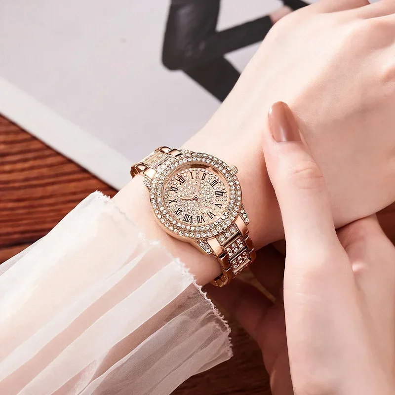 Luxury Women Shiny Bracelet Watches Fine Zircon Mechanical Lady Wristwatches Fashion Folding Watches Buckle Watch Reloj Mujer - Image 4