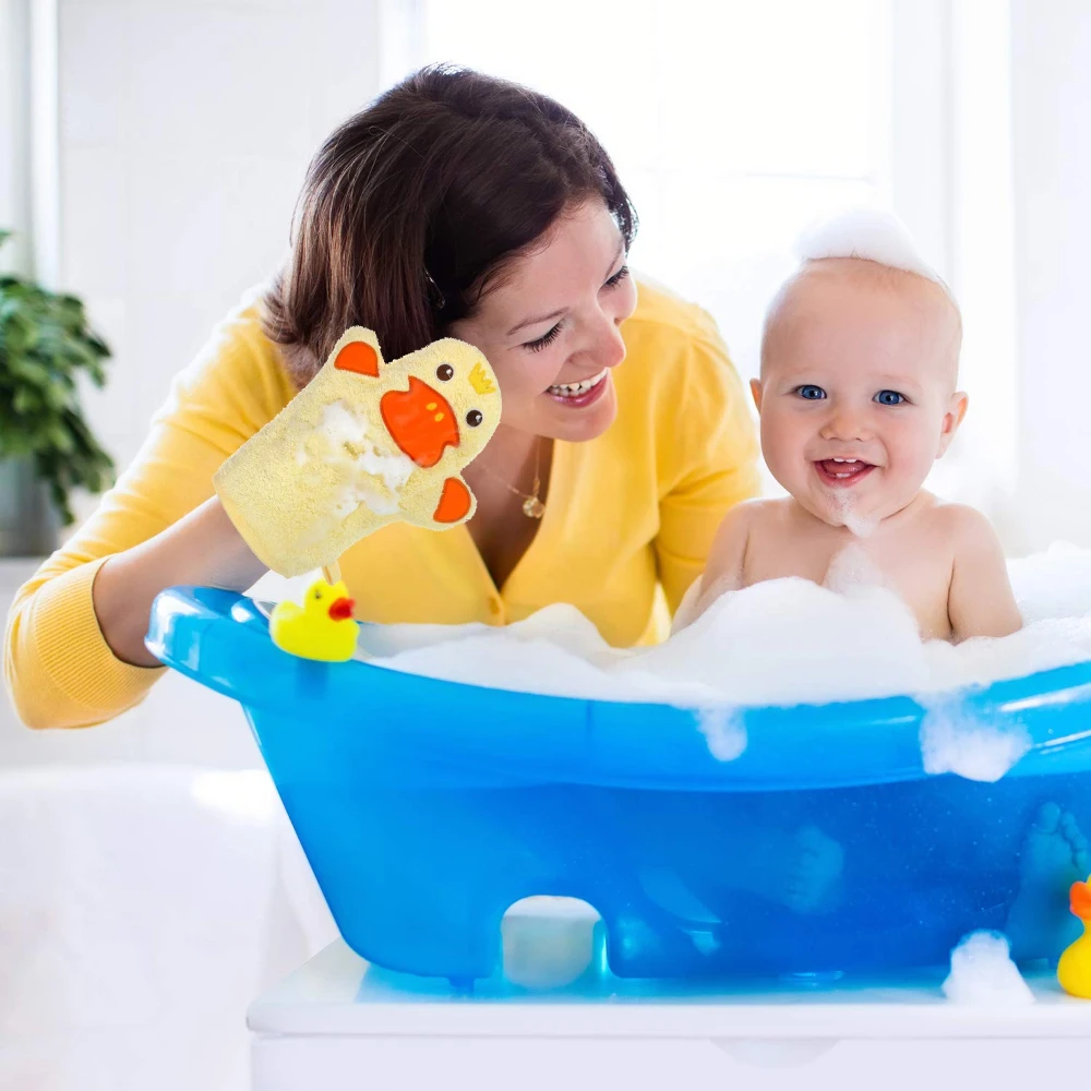 Baby Bath Mitt, Washcloths Gloves Designed in Nice Cute Animal Style,Cotton Towel Gentle Scrub for Baby Toddler Bath and Shower - Image 6