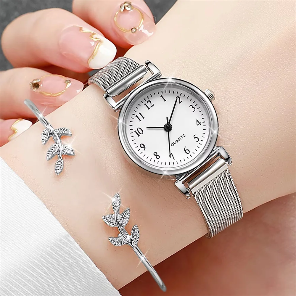 Women Fashion Watch Casual Bracelet Watches Set Ladies Simple Dial Quartz Wristwatches Dress Clock Montre Femme - Image 6