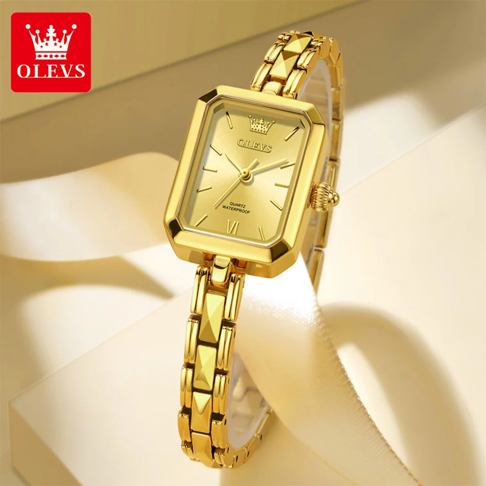 OLEVS 3691 New Watches For Woman Original Elegant Square Quartz Wristwatch Waterproof Luminous Ladies Woman Versatile Reloj
