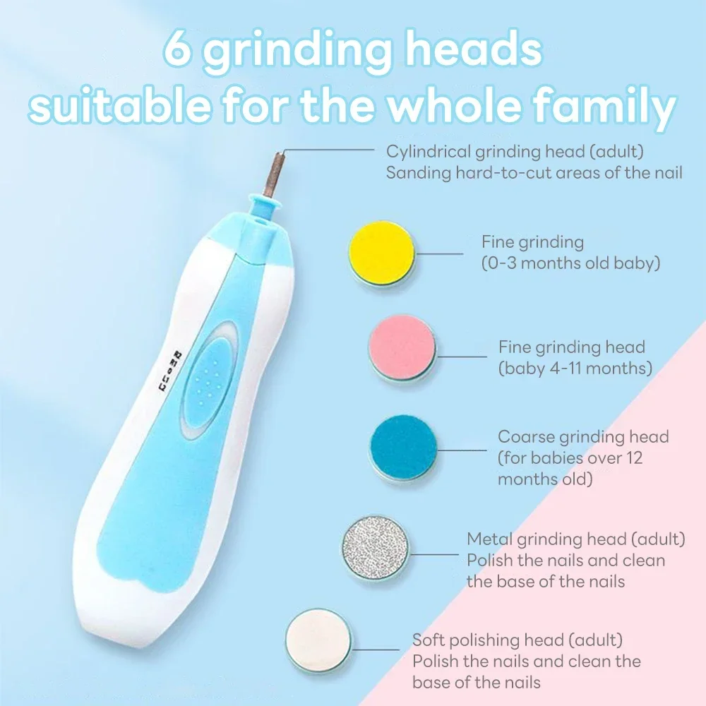 Electric Baby Nail Trimmer Multifunctional Kids Nail File Clippers Toes Fingernail Cutter Trimmer Manicure Tool Set Baby Care - Image 3