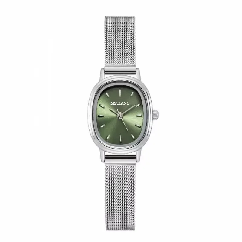 Small Oval Dial Green Watch Simple Stainless Steel Ladies Wristwatches Brand Women Luxury Gift Quartz Watch Dropshipping - Image 5