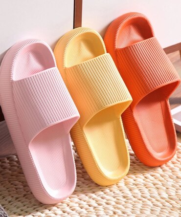 Women Thick Platform Cloud Slippers Indoor Home Eva Soft Sole Pillow Slides Sandals Woman 2025 Summer Non Slip Beach Flip Flops