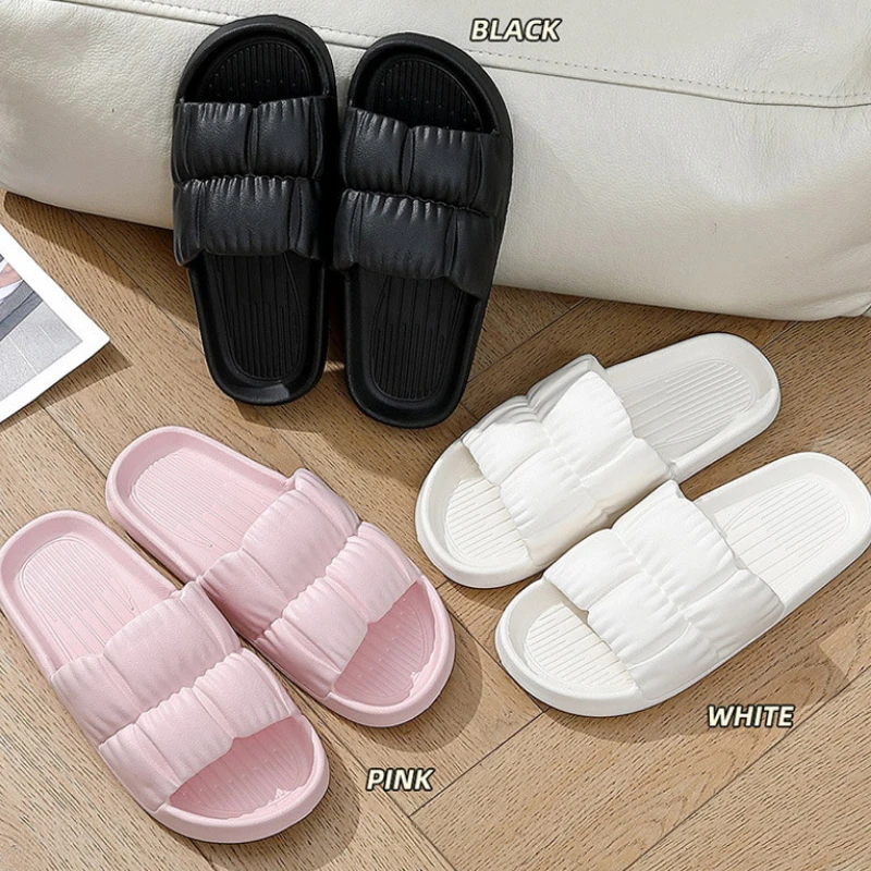 Soft Bottom Slippers for Women Home Bathroom Home Bath Non-slip Couple Summer Sandals for Men Summer Beach Wear Comfortable