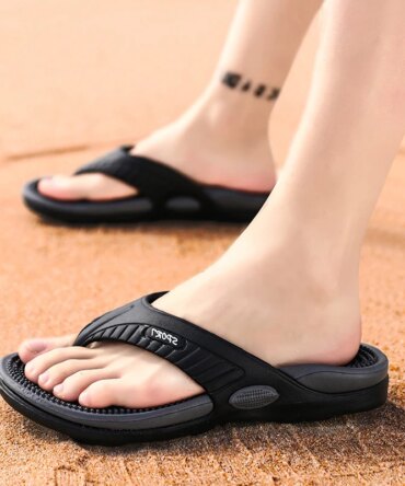 Massage Flip Flops for Men Summer Breathable Beach Shoes Sandals 46 Men Luxury Flip Flops Breathable Plus Big Size Men Slippers