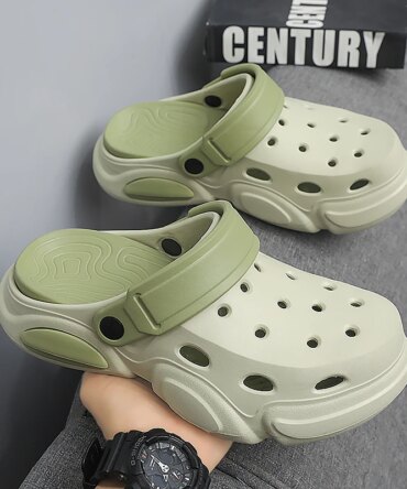 Summer Men's Thick-Soled Non-Slip Breathable Toe-Cap Sandals Casual Beach Slippers