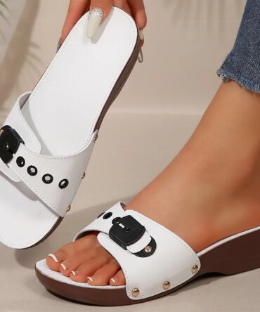 Women's Sandals Fashion Heeled Sandals For Summer Shoes Women Slippers Summer Footwear Female Block Heels Sandalias De Mujer