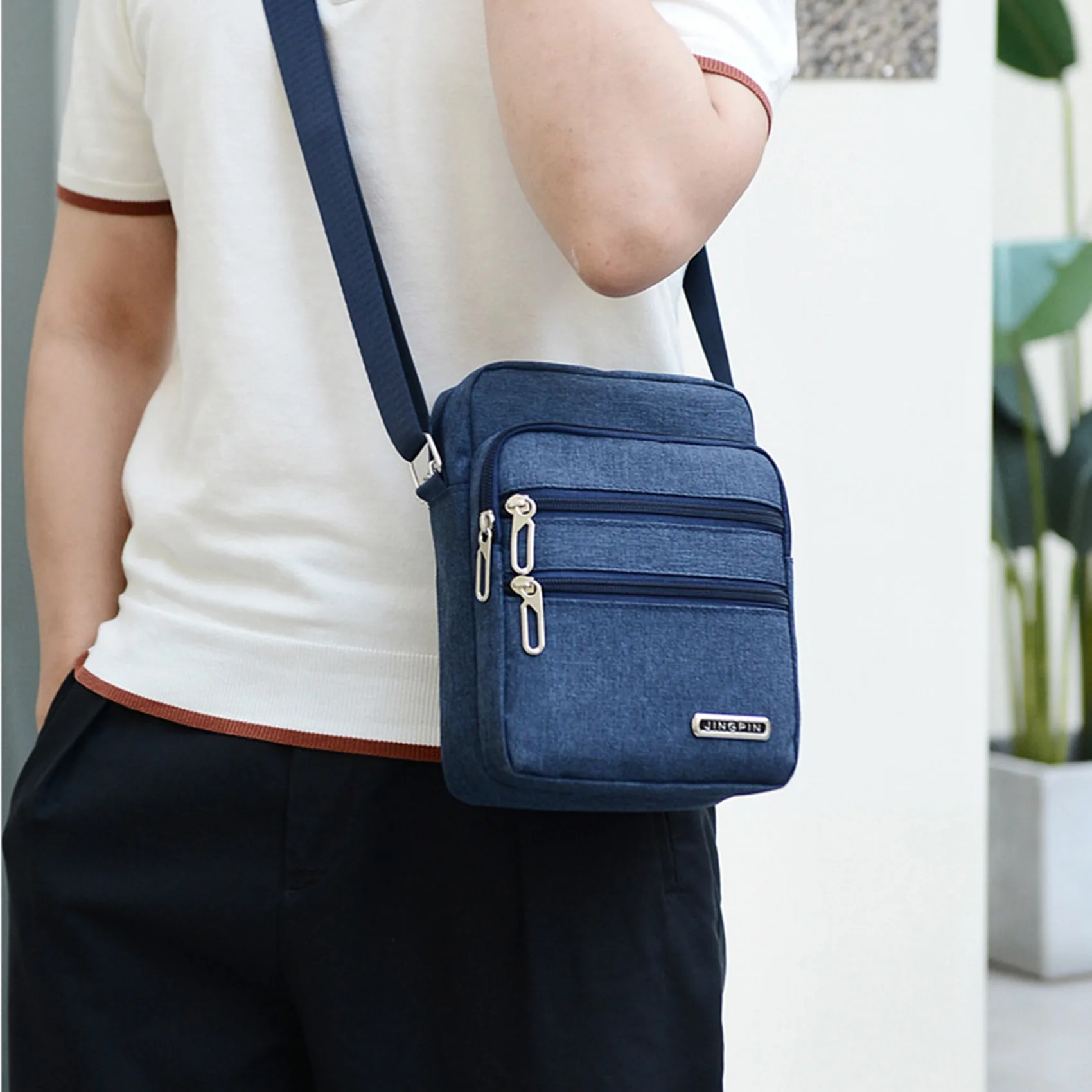 Men's Shoulder Bag Business Leisure Large Capacity Portable Handbag Zipper Multi Layer Waterproof Summer Male's Crossbody Bags - Image 6