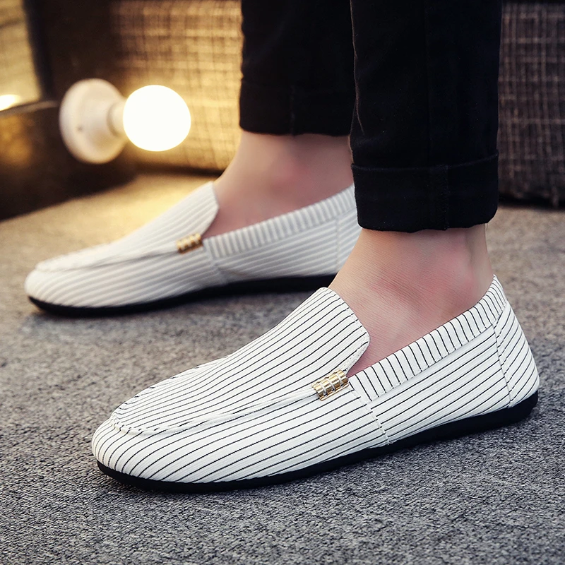 New Models for 2025 Men's Loafers Large Size Light and Comfortable Flat Shoes Men's Breathable Non-slip Soft Casual Canvas Shoes