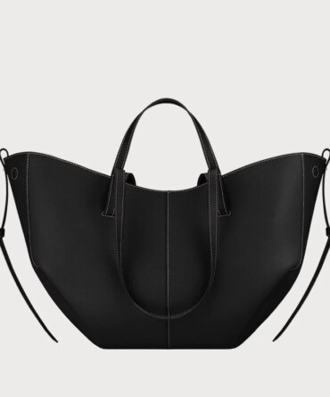 Women's large capacity leather hand-held wing bag, pleated underarm tote bag, casual and fashionable one shoulder underarm bag