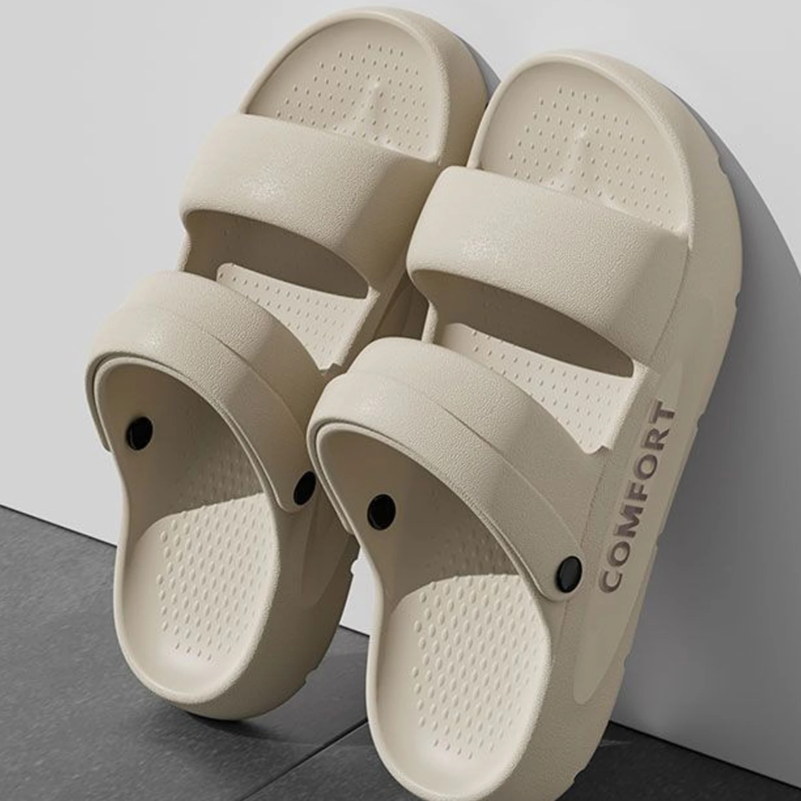 Smile Home Slippers For Men And Women New EVA Material Non-slip Odor-resistant Slippers Soft Thick-soled Slippers Beach Slippers