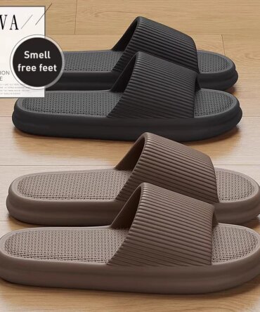 Summer Lovely Solid Color Home Slippers For Women Men Non-slip EVA Bathroom Slides Females Concise Light Sandals Couples Shoes