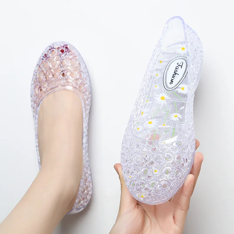 Ladies Sandals Sequin Flat Ladies Sandals Ladies Beach Jelly Shoes Women Shoes Sandalias De Mujer Clear Flat Sandals - Image 4