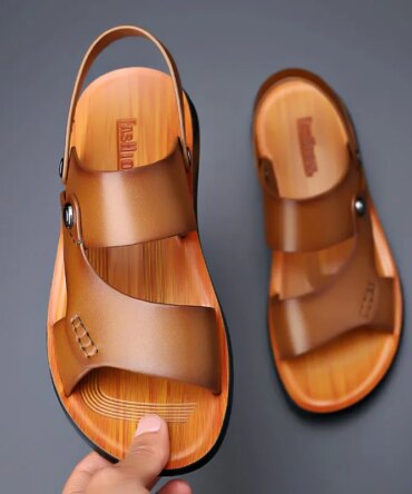 Retro Men Sandals Fashion Genuine Leather Leather Shoes for Men Comfortable Outdoor Beach Slippers Men High Quality Flat Sandals