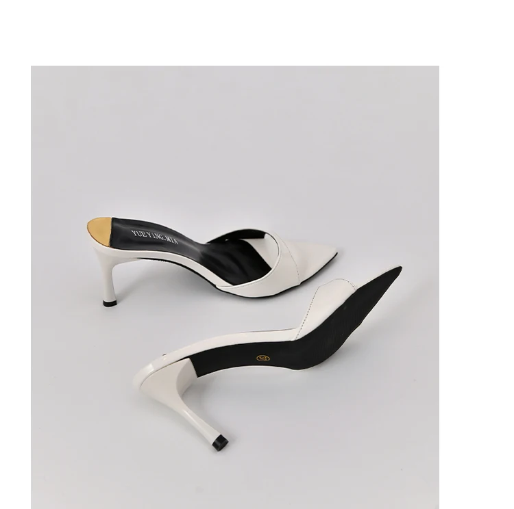 Pointed Stiletto Heels Women Pumps Patent Leather 2024 Summer Designer Mule Sandals Elegant Office High Heels Women Shoes - Image 5