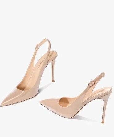 high-heeled sandals with pointed tips and elegant 2025 summer patent leather strappy fashionable party women's shoes