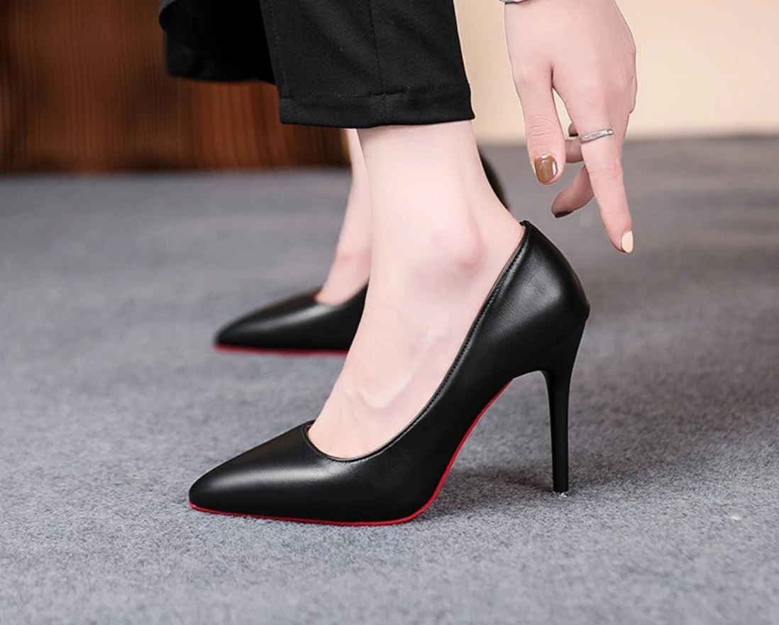 Red Bottom Women High Heels Classic Ladies Pumps Autumn Leather Dress Heel Shoes for Women Banquet Wedding High Heels - Image 5