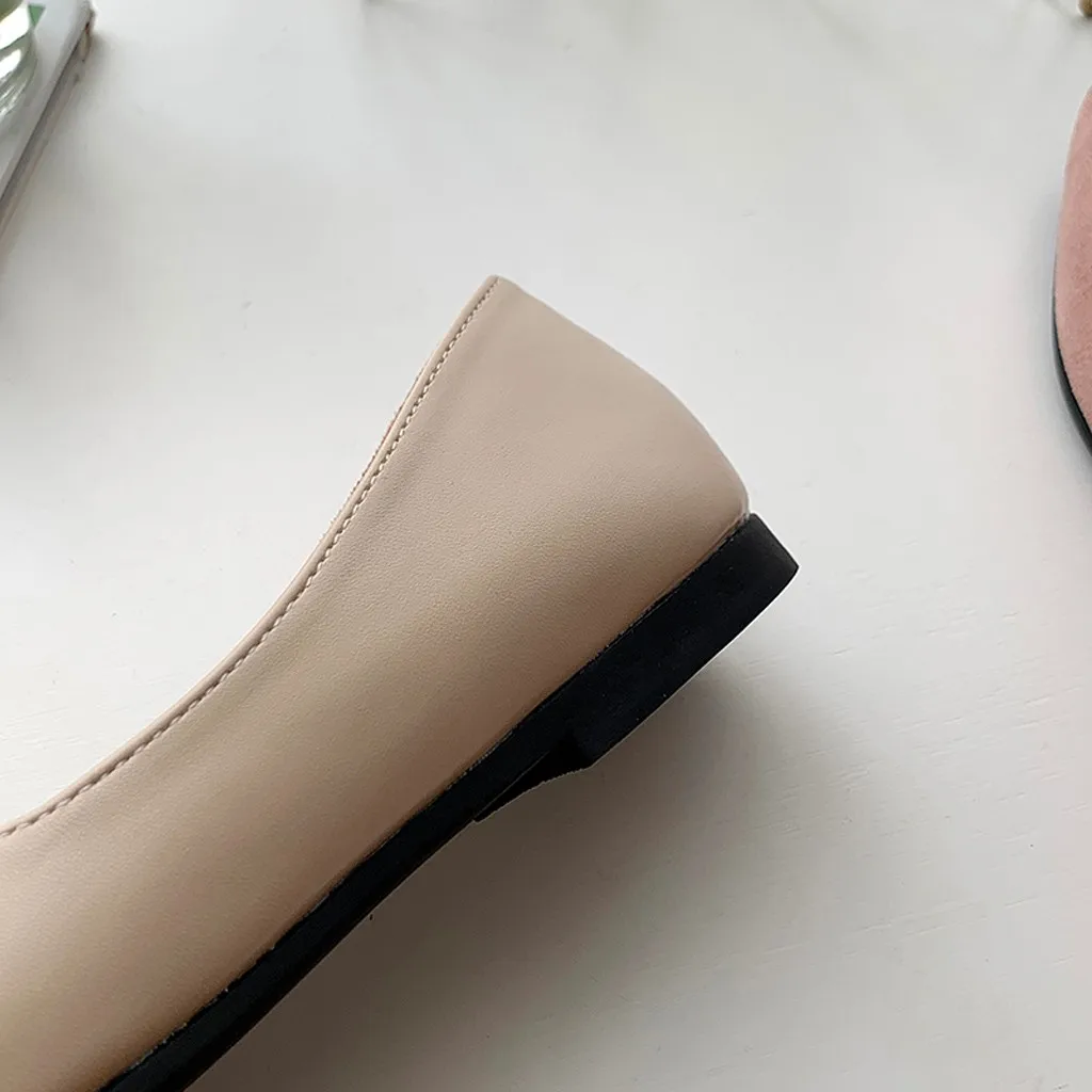 Pointed Toe Flat Shoes Women Solid Patchwork Slip On Shoes Casual Breathable Ballet Flats Daily All-Match Comfort Loafers Shoes - Image 5