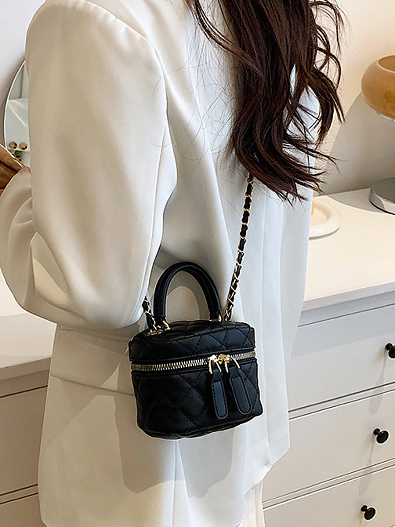 New Mini Quilted Chain Diamond Checkered Women's Crossbody Bag Fashion Mini Designer Handbag High Quality PU Women's Small Bag - Image 3