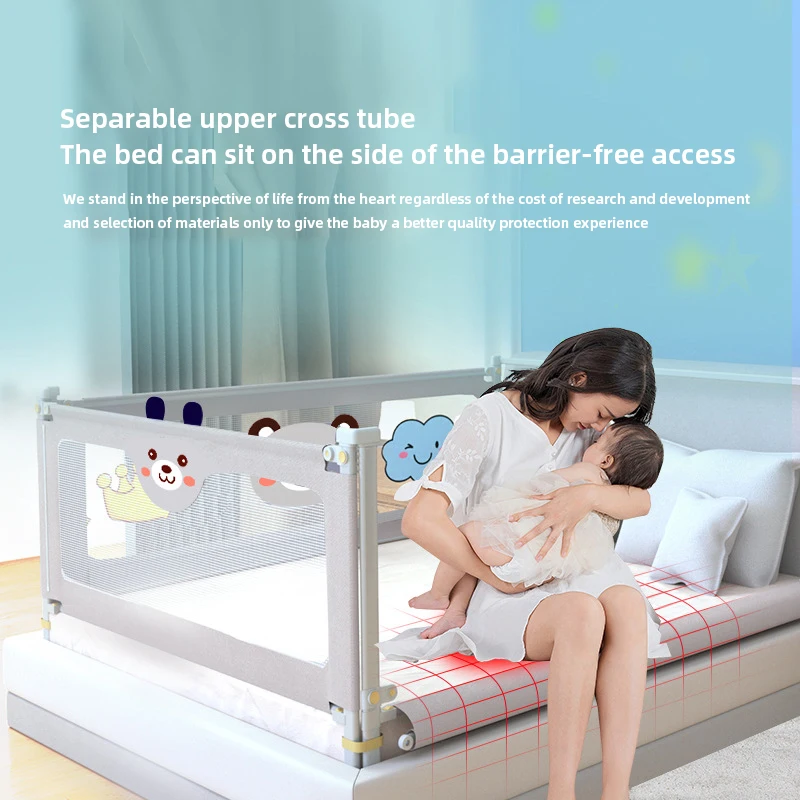 IMBABY Bed Guardrail Liftable Baby Safety Bed Barrier Stable Handrail Bed Safety Children Fence Crib Rail Guard for Kids Playpen - Image 3