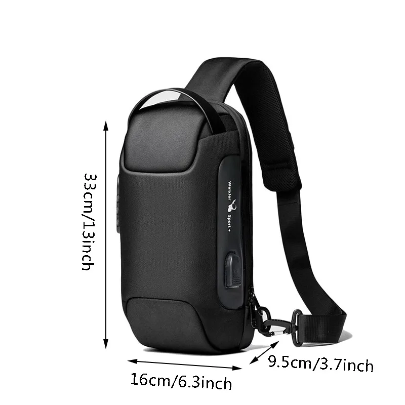 Men'S Usb Crossbody Bag Anti-Theft Shoulder Bags Waterproof Oxford Waist Bag Multifunction Short Travel Messenger Chest Pack - Image 3