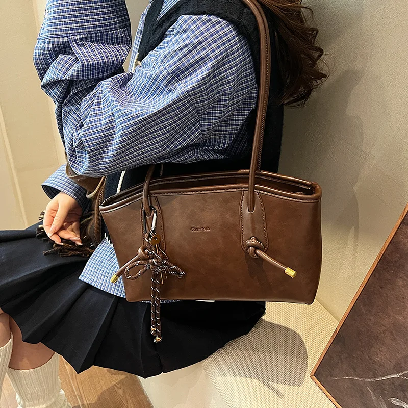 PU Leather Shoulder Bags For Women 2025 Winter Y2K Trend Female Crossbody Bag Lady Handbags And Purses Retro Tote Bag bolso - Image 3
