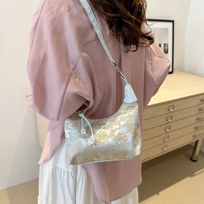 New Chinese Style Fine Embroidery Ladies Handbags 2025 Summer Fashion Shoulder Bag Crossbody Daily Party Tote Handbag for Women - Image 4