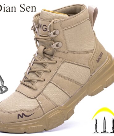 Work Boots Indestructible Safety Shoes Men Steel Toe Shoes Puncture-Proof Sneakers Women Non Slip Work Shoes Male Tactical Boots