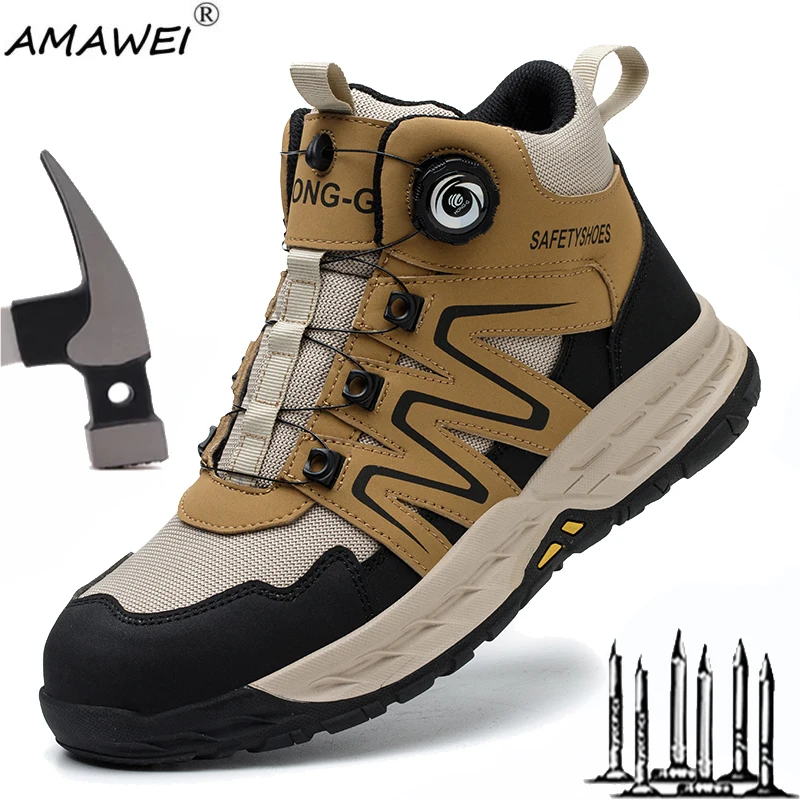 New Safety Boots Men Work Indestructible Shoes Sneakers Steel Toe Protective Boots Anti-smash Anti-puncture Work Tactical Boots