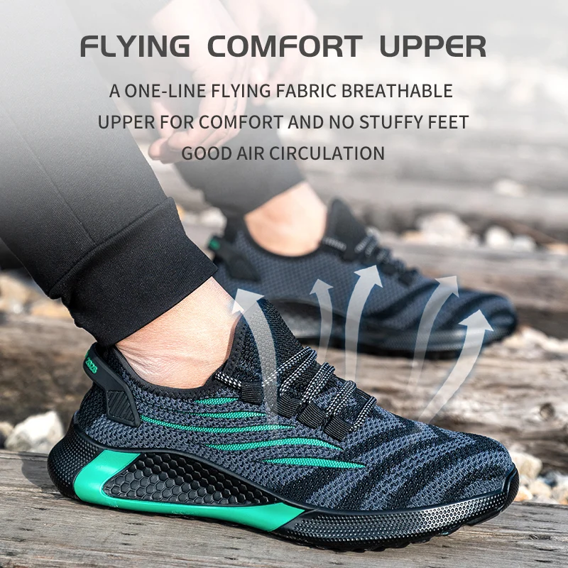Men Work Safety Shoes Anti-puncture Working Sneakers Male Indestructible Work Shoes Men Boots Lightweight Men Shoes Safety Boots - Image 5