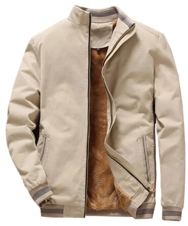 Autumn And Winter New Men's Fashion Aviator Jacket Fleece Thickened Warm Baseball Jacket Solid Color Zipper Large Size Top M-5XL