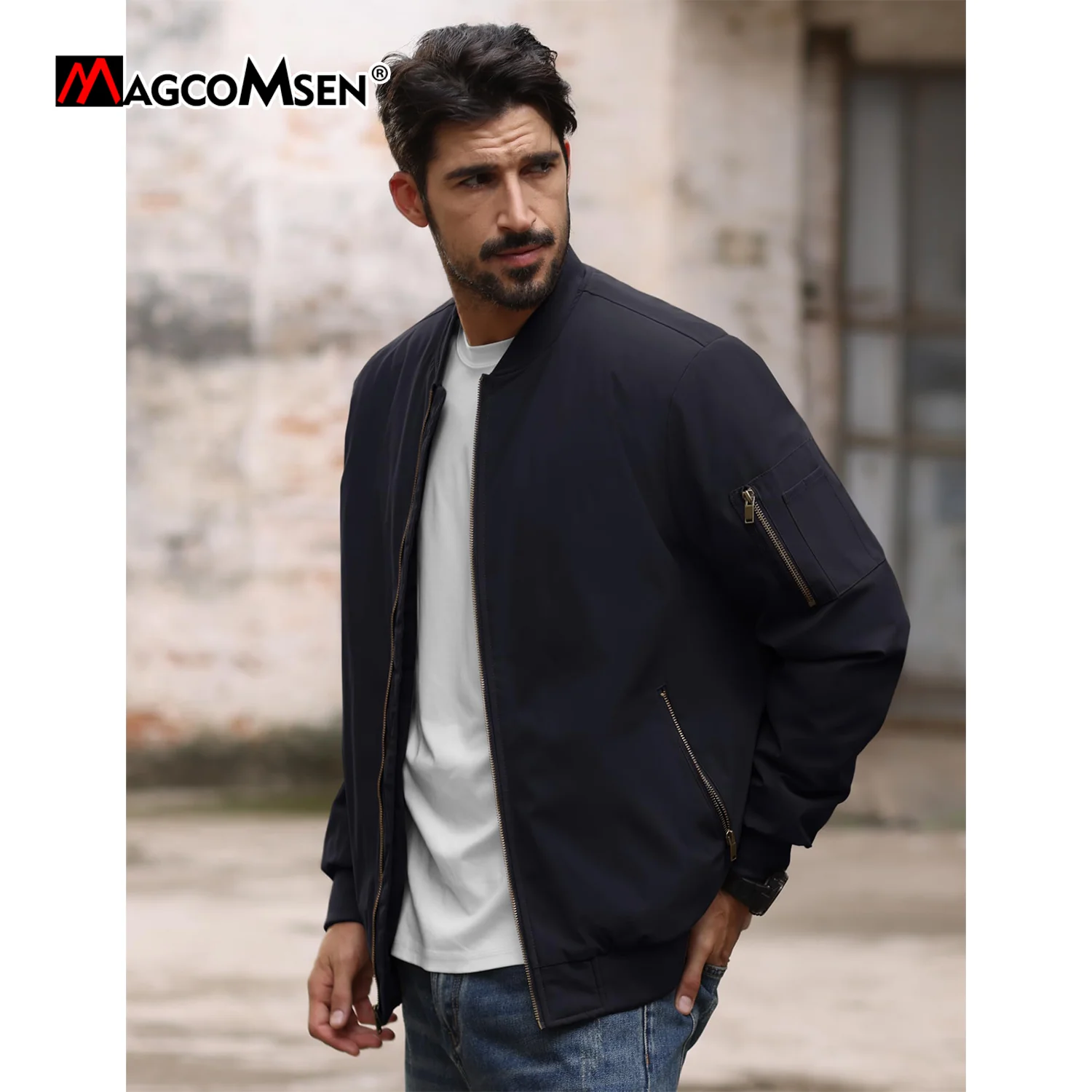 MAGCOMSEN Men's Aviator Jackets Thick Warm Orange Lining Bomber Jackets Fall Winter Casual Windproof Coats - Image 6