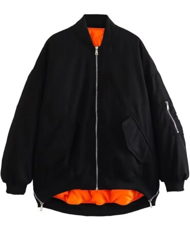 Autumn/Winter New Women's Casual Loose Fit Cotton Clipped Pilot Jacket Baseball Suit Long Sleeve Collar Coat