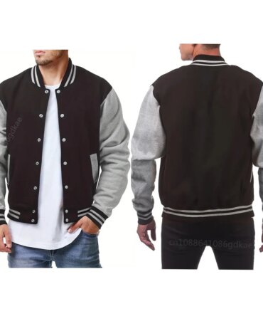 2024 Baseball Jackets Coat Autumn Solid Casual Regular Rib Sleeves Wool Unisex Vintage Baseball Varsity Baseball Jackets Men