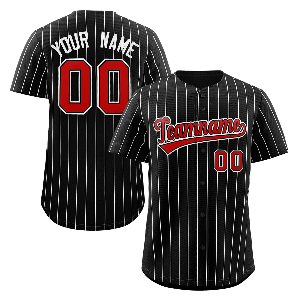 Custom Pinstripe Baseball Jersey Button Down Shirt Printed or Personalized Name Number for Men/Women/Youth - Image 2
