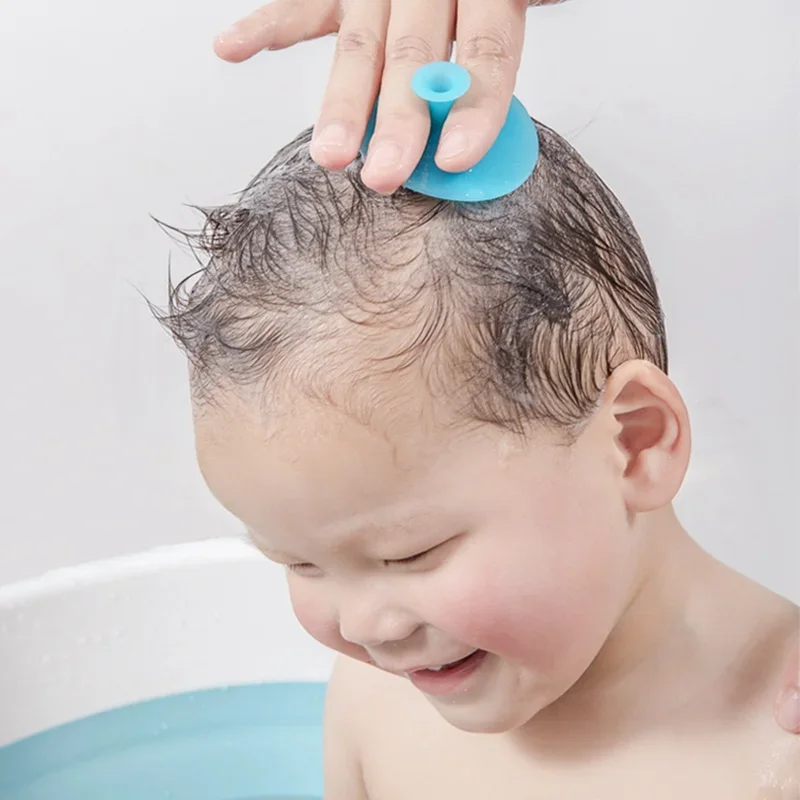 Silicone Shampoo Brush for Baby Infant Bathing Soft Silicone Boys Kids Shower Brush Head Hair Washing Massage Brushes Wipe Comb - Image 3