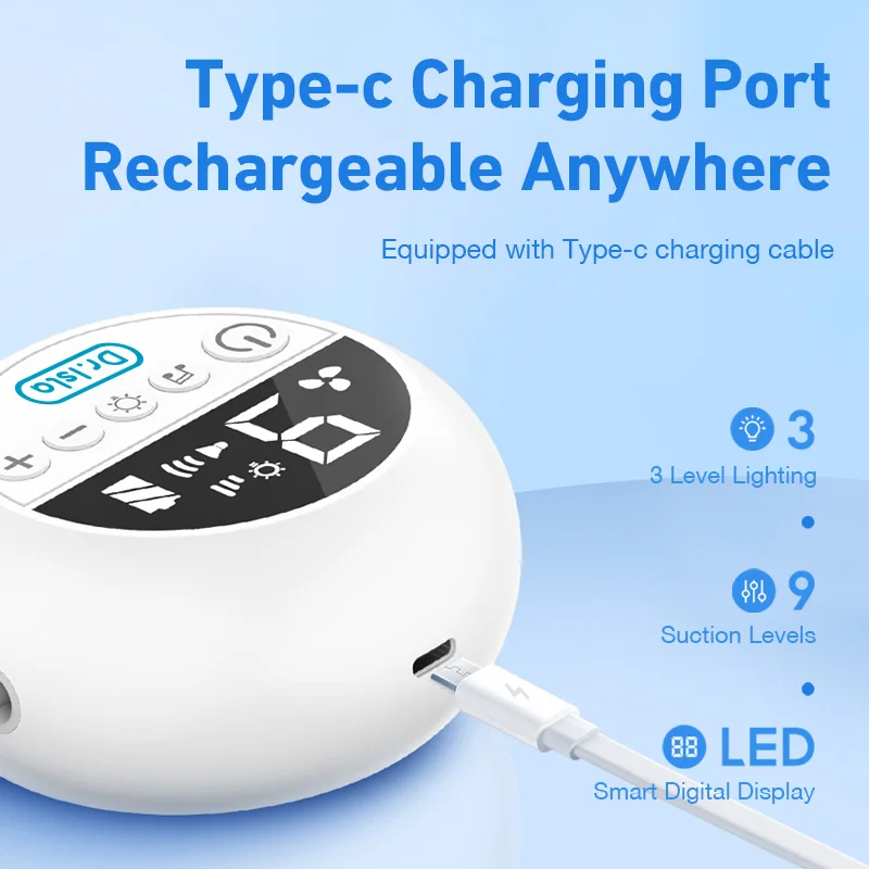 MAMIJOY Baby Nasal Aspirator Electric Nose Cleaner with Built-In Music & Night Light Rechargeable Nose Booger Sucker for Babies - Image 5