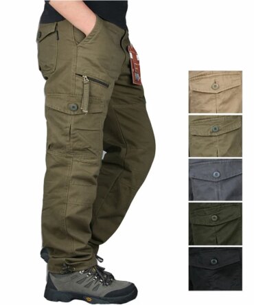 2025 New Autumn Cargo Pants Men Fashion Military Outdoors Man Work Trousers Long Warm Tactical Cotton Khaki Cargo Pants For Man