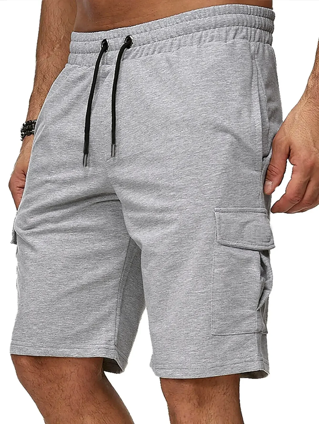 New Men's Sweatpants Straight Joggers Fit Outdoor Cargo Shorts Multi-pockets Loose Work Shorts Quick Dry Casual Hiking Shorts