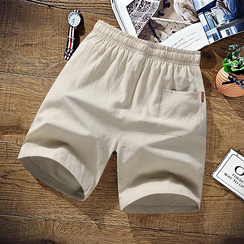 Summer Shorts Men Solid Casual Shorts Men 100% Cotton Cargo Shorts Brand Beach Shorts Cotton Linen Boardshort Asia Size M-9XL - Image 5
