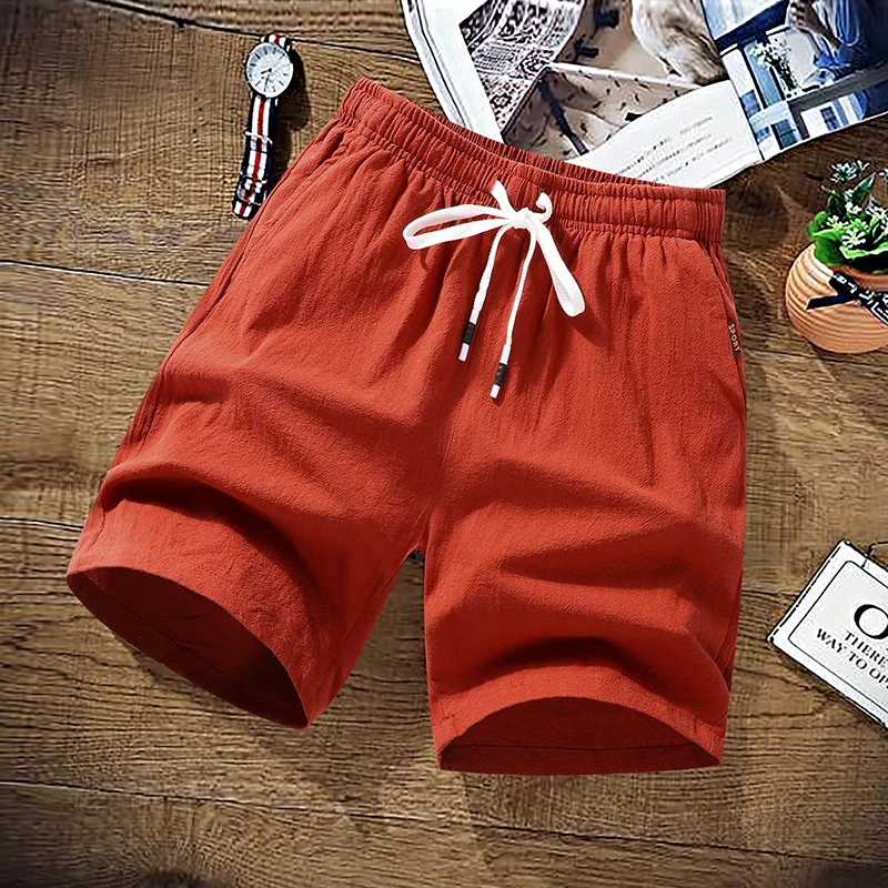 Summer Shorts Men Solid Casual Shorts Men 100% Cotton Cargo Shorts Brand Beach Shorts Cotton Linen Boardshort Asia Size M-9XL - Image 3