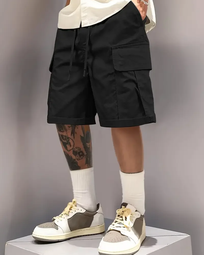 Summer Men's Cargo Shorts, Casual, Versatile and Fashionable, Three Colors Available, Multi-Pocket Design, Suitable for Casual Outings