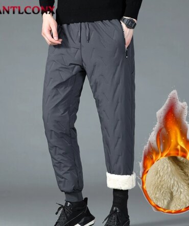 Thicken Warm Winter Pants for Men Sweatpants Casual Thicken Joggers Pants Male Thermal Trousers Black Gray Pants Men Windbreak