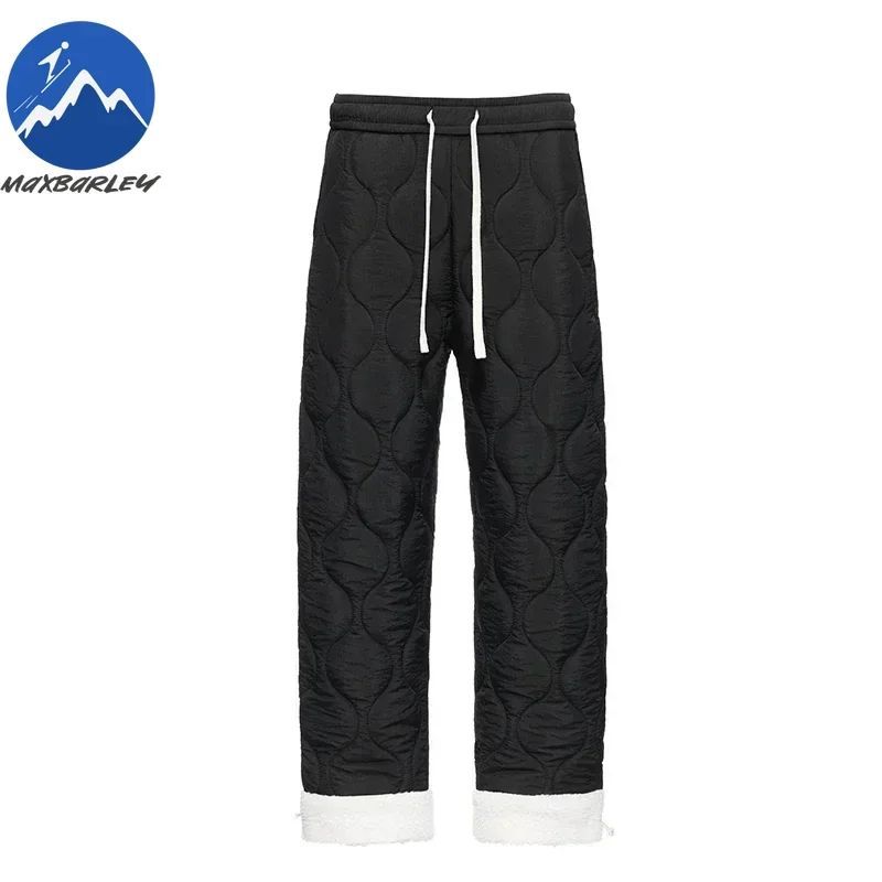 Winter Down Pants Mens Trendy Ski Waterproof Thick Fleece Warm Straight Cotton Trousers Womens Casual Cold-proof Padded Pants - Image 5