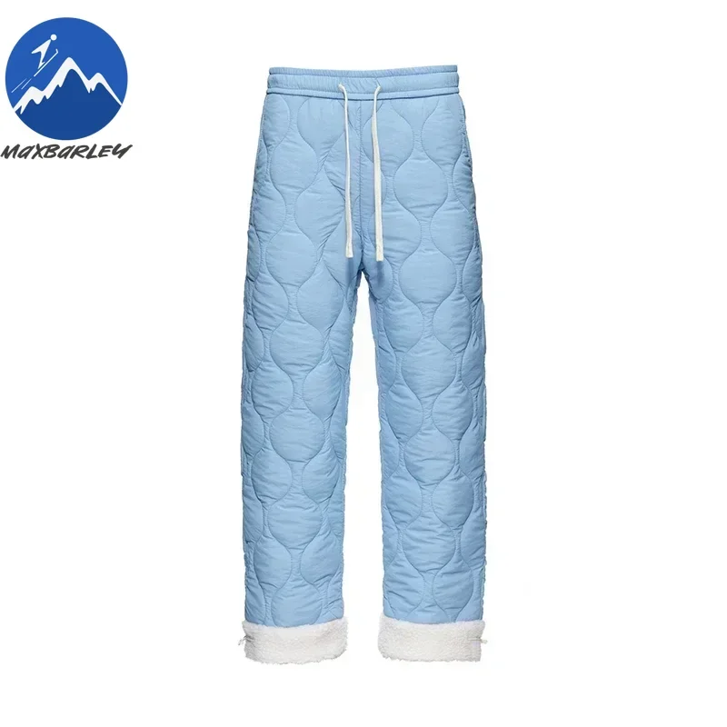 Winter Down Pants Mens Trendy Ski Waterproof Thick Fleece Warm Straight Cotton Trousers Womens Casual Cold-proof Padded Pants - Image 6