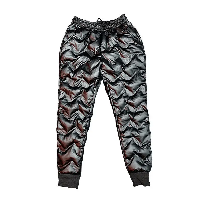2022 New Men Shiny Winter Down Pant Thick Warm Sweatpants Casual Trousers Slim Outdoor Windproof Waterproof Cotton Pants - Image 6
