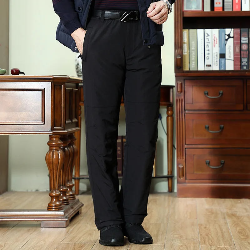 Mens 90% Duck Down Padded Pants High Waist Winter Business Pants For Male Waterproof Down Padded Trousers Father's Gift PT-492 - Image 3
